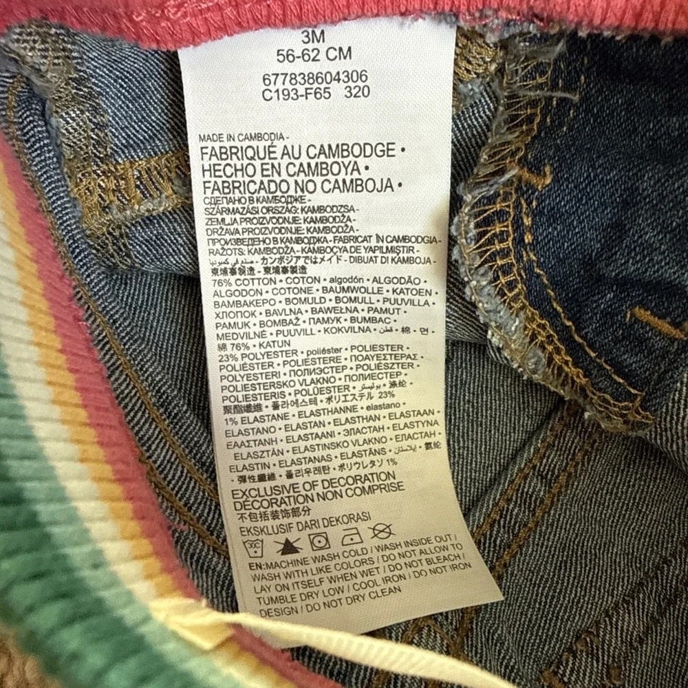 Levi's‎ Skinny Jeans Infant Rainbow Waist Pull-On Medium Wash Size 3 Months